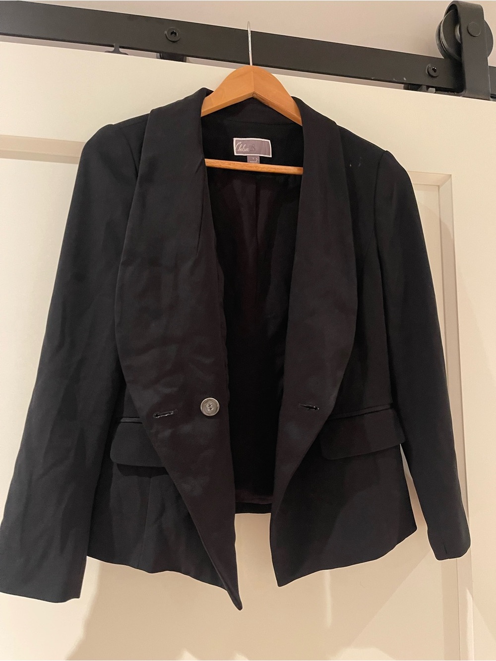 Chelsea28 Black Shawl Collar Blazer Jacket